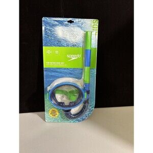 NEW Speedo Kids Snorkel & Mask Kit Set Ages 3-6 Blue Green Swimming Summer Water